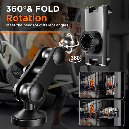 Magnetic Phone Holder |Gym Cart Series |360° Magnetic Phone Mount |Rotating Fitness Mount |Universal Metal Surface Compatibility|Accommodates 3.1"-4" Phones (Long-EU)