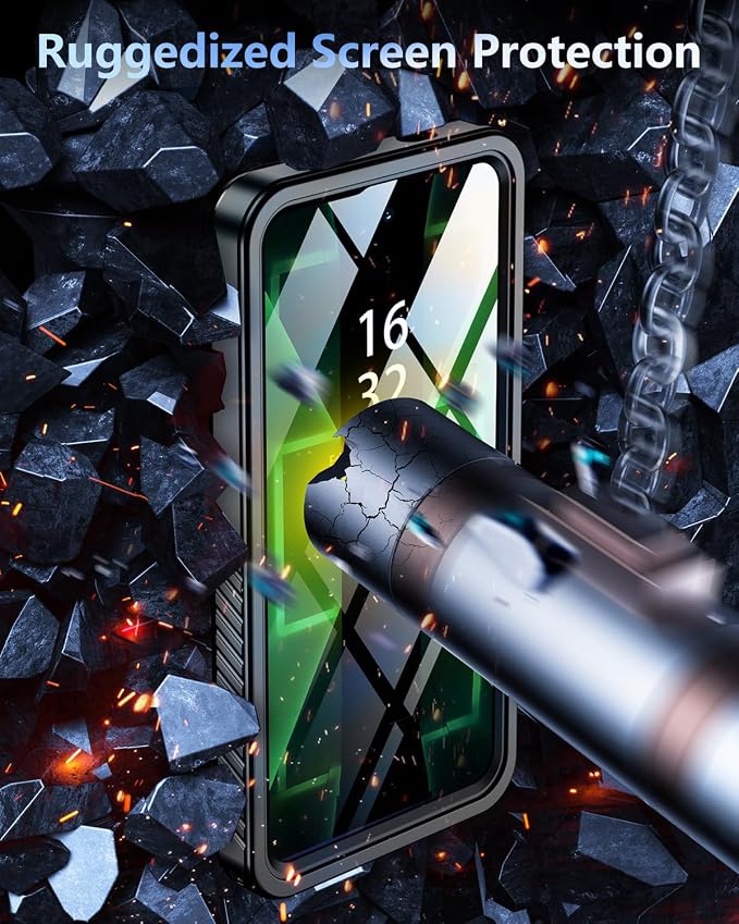 Oterkin Waterproof Case for Samsung Galaxy S25 Plus Case Compatible with MagSafe,Full Body Protective Rugged Galaxy S25 Plus Phone Case with Built-in HD Screen & Lens Protector [12FT Military] (Black)