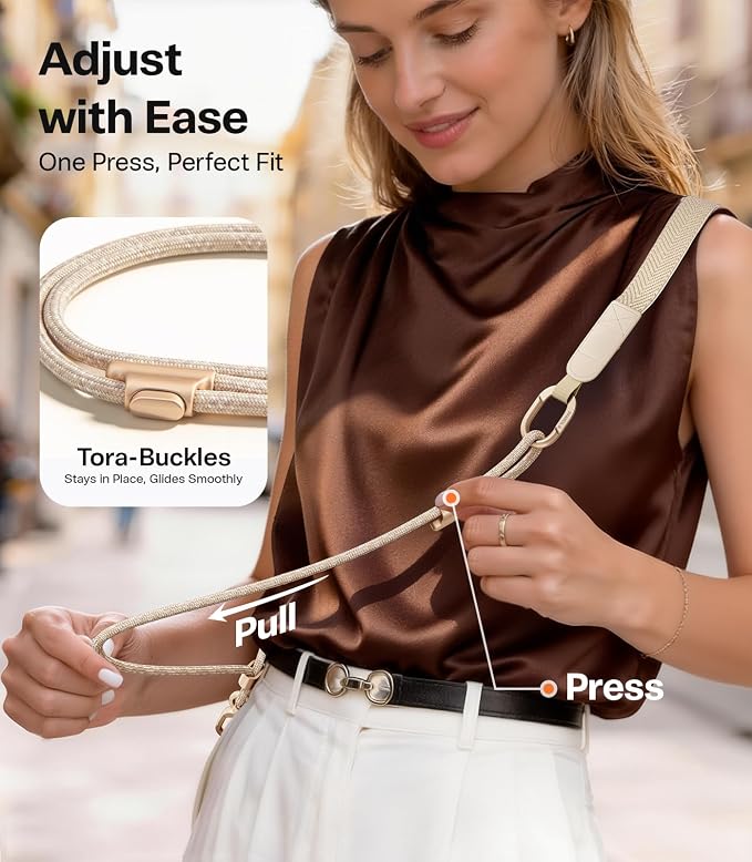TORRAS Freedom Phone Lanyard Crossbody, Adjustable Lightweight Phone Strap with 2 Phone Tabs