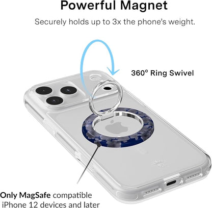 VELVET CAVIAR Compatible with MagSafe Phone Grip 2.0 | Cute Magnetic Ring Holder | Finger Loop Kickstand | Pop On Accessory for iPhone 17, 16, 15, 14, 13, 12 | Midnight Blossom