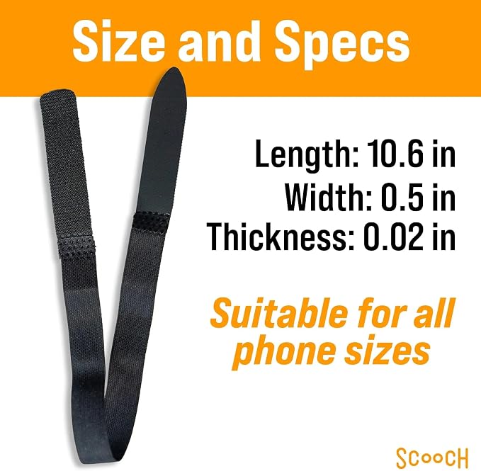 Scooch Bandmate, Elastic Flexible Phone Strap, Universal Slim Hand Finger Grip, Non-Slip Cell Phone Holder, Fits All Phone Cases, 5 Pack