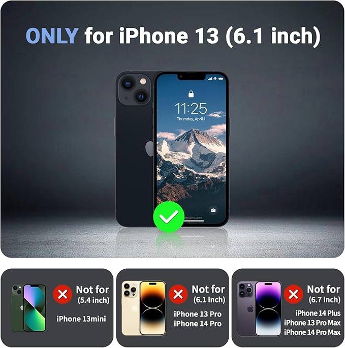 jaroco Magnetic for iPhone 13 Case, [Compatible with MagSafe][Military Grade Drop Protection][Heavy Duty Protection][Non-Slip][Shockproof] 2-Layer Durable Bumper Phone Case 6.1''-Black