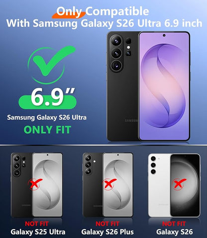 Temdan Designed for Samsung Galaxy S26 Ultra Case Waterproof, Built-in Lens & Screen Protector Military Grade Shockproof Dropproof IP68 Underwater Full Body Phone Case for Galaxy S26 Ultra 6.9"-Black