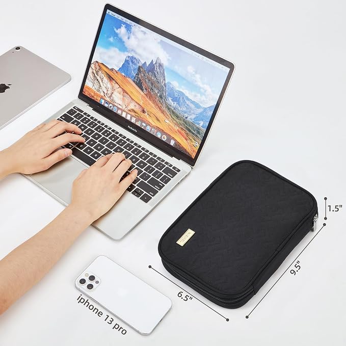 NISHEL Travel Cord Organizer, Electronic Cable Accessories Storage Bag | Bag for chargers, cables, phones, hard drives, USB devices and SD cards, ideal for travel and daily use,Black