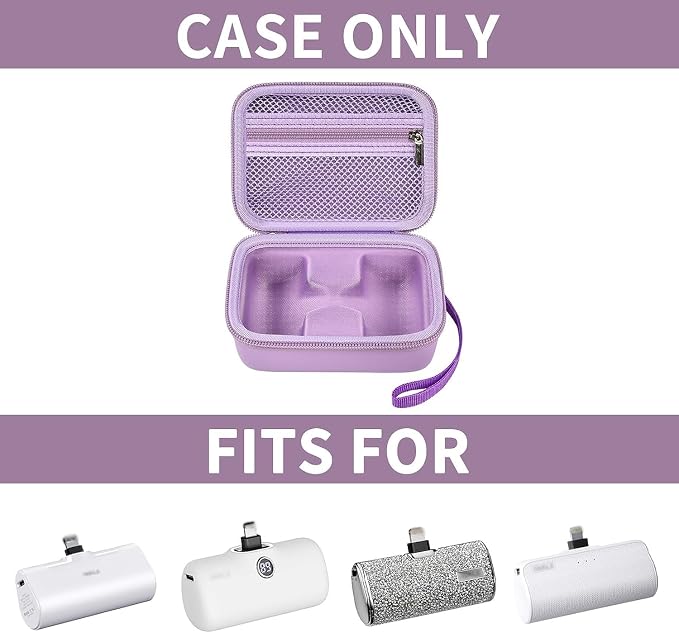 Portable Charger Power Bank Case for 2PCS Swyop /for Feob /for Charmast /for JEJILL /for LanLuk /for VEGER /for iWALK /for Taegila /for Kuulaa and More Small Charging Battery Pack - Bag Only (Purple)