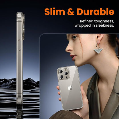 3 in 1 for iPhone 15 Pro Case Clear,[Yellowing-Resistant Acrylic Back] Screen Protector *1 & Camera Lens Protector*1, Shockproof for iPhone 15 Pro Phone Case 6.1 inch Clear