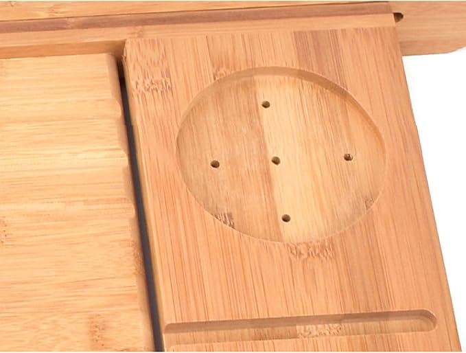 Bamboo Bathtub Tray, Expandable Bath Tray Multifunctional Drain Bath Shelf Caddy Tray Bathtub Storage Rack Bath Tub Tray Table for Candle Towel Book Wine Phone Shower