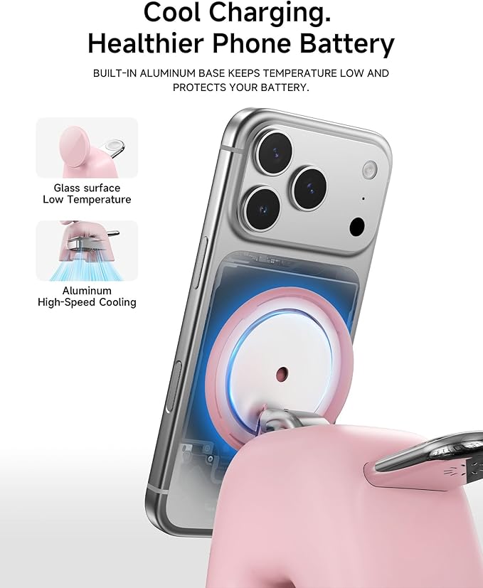 Foldable Wireless Charging Station, 15W Magnetic Fast Charger Stand for iPhone 17 16 15 14 13 12 Pro Max&Apple Watch&Airpods, 2-in-1 Charger for Home/Office/Travel(30W Adapter Included)