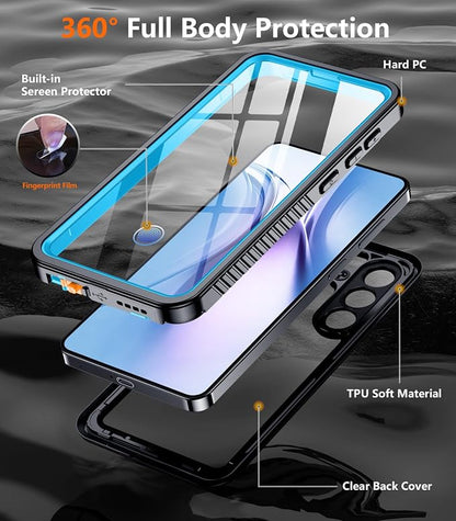 Temdan Designed for Samsung Galaxy S26 Case Waterproof, Built-in Lens & Screen Protector Military Shockproof Dropproof IP68 Underwater Full Body Phone Case for Galaxy S26 5G 6.3"-LightBlue (2026)