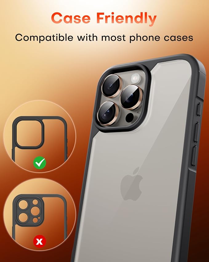 TOCOL for iPhone 15 Pro Max Camera Lens Protector/iPhone 15 Pro Camera Lens Protector Tempered Glass HD Individual Scratch Resistant Cover Accessories Case Friendly 2 Pack（Rose Gold）