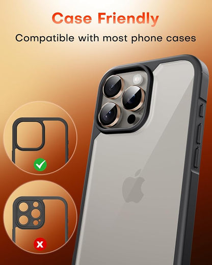 TOCOL for iPhone 15 Pro Max Camera Lens Protector/iPhone 15 Pro Camera Lens Protector Tempered Glass HD Individual Scratch Resistant Cover Accessories Case Friendly 2 Pack（Rose Gold）