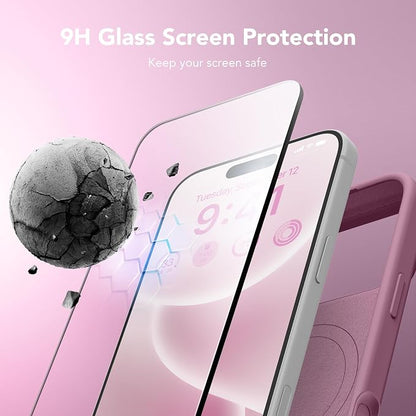 GONEZ Magnetic for iPhone 17 Pro Case, Compatible with MagSafe, [Screen Protector + Camera Lens Protector], Liquid Silicone Anti-Scratch Shockproof Protective Phone Case 6.3 inch, Blackcurrant