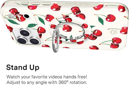 VELVET CAVIAR Compatible with MagSafe Phone Grip 2.0 | Cute Magnetic Ring Holder | Finger Loop Kickstand | Pop On Accessory for iPhone 17, 16, 15, 14, 13, 12 | Mon Cheri Cherry