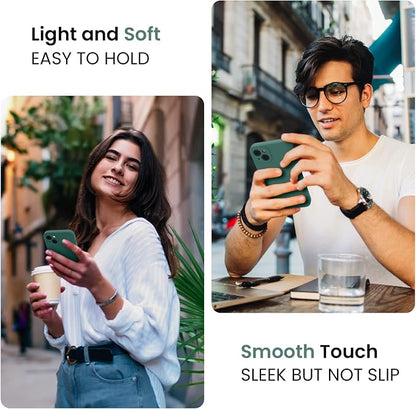 FireNova Designed for iPhone 15 Case, Silicone Upgraded [Camera Protection] Phone Case, Soft Anti-Scratch Microfiber Lining Inside, 6.1 inch, Midnight Green