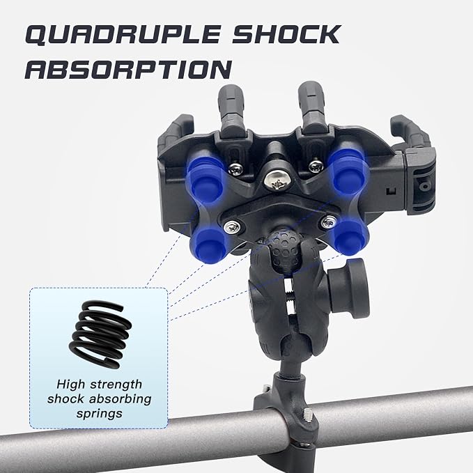 Motorcycle Phone Mount, 2025 Upgrade [Anti-Theft][Ultra-Stable] Bike Holder for Bicycle, Smartphone Handlebar Clamp Compatible with iPhone, Samsung, Other Cell Phone