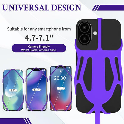 HOTEMIA Silicone Phone Lanyard Holder with Carabiner, Universal Phone Strap,Anti-Theft Phone Case with retractable tether