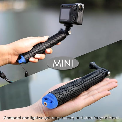 7''-23'' Extendable Selfie Stick for GoPro, Waterproof Handle Grip Monopod Portable Extension Pole for Hero 13 12 11 10 9 8 7 6/AKASO/DJI Osmo Action 6 5 Pro 4 3, Ideal for Travel Vlog