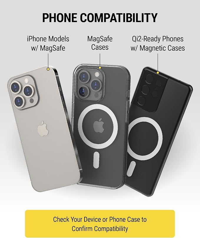 Scosche MagicMount Charge Pro Qi2 Fast Wireless Charging MagSafe Car Mount Charger, 15W Magnetic Cell Phone Holder for Car Dashboard/Windshield Compatible with iPhone 16/15/14/13/12 Pro Max Plus, S25