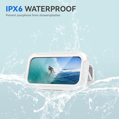 Waterproof Shower Phone Holder, 480° Rotating Adjustable Wall Mount with HD Touch Screen, Fog-Proof Bathroom Case for 4-7 Inch Phones
