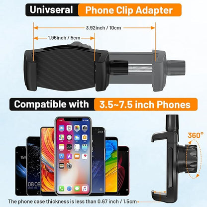 Flexible Phone Holder for Treadmill |Stroller |Wheel |Chair Pole |Stick |Rod |Tube |Shelf | Railing |Cart,35.4" / 90 cm Gooseneck Arm Mount,Compatible with 3.5~7.5" iPhone/LG/Galaxy Smartphone