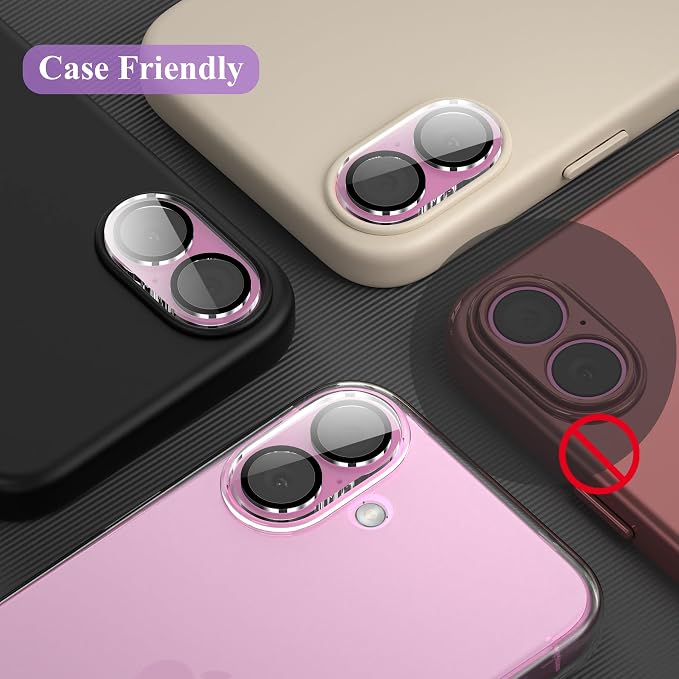 YWXTW [5 Pack Designed for iPhone 16 Camera Lens Protector, for iPhone 16 Plus Camera Lens Protector, Night Shooting Mode, Anti Scratch HD Clear 9H Hardness Tempered Glass