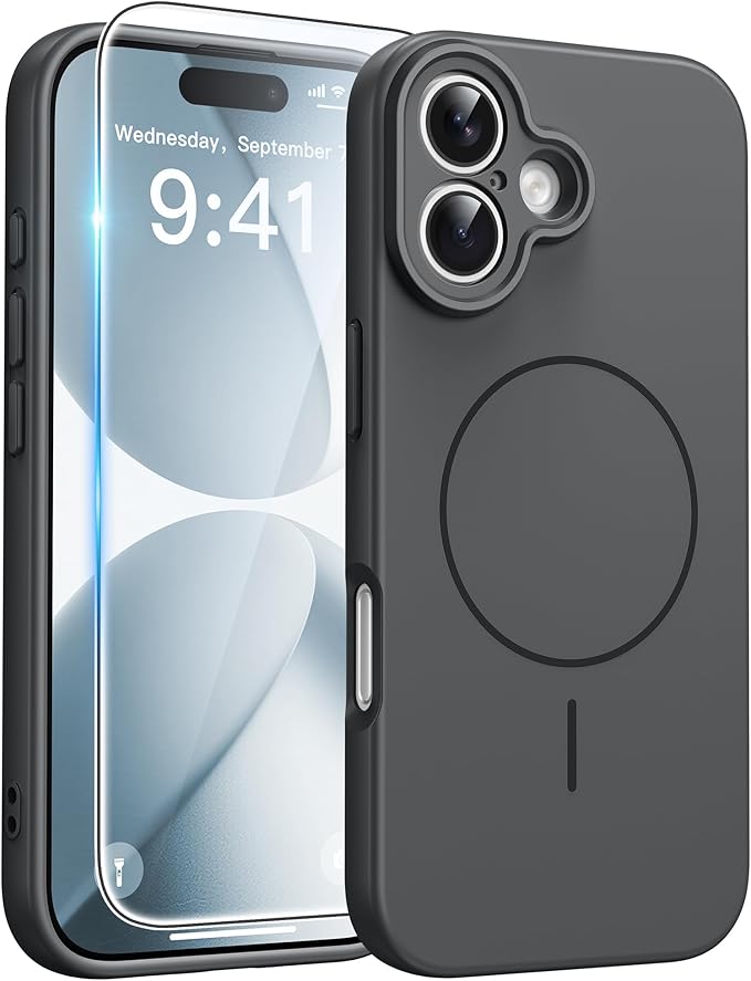 FNTCASE for iPhone 17 Case: [Compatible with Magsafe] Integrated Silicone Phone Cases with [Full Camera Protection] [Screen Protector] Military Grade Shockproof Protective Cover