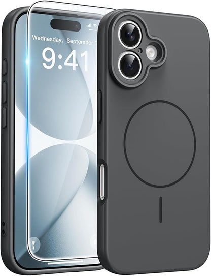 FNTCASE for iPhone 17 Case: [Compatible with Magsafe] Integrated Silicone Phone Cases with [Full Camera Protection] [Screen Protector] Military Grade Shockproof Protective Cover