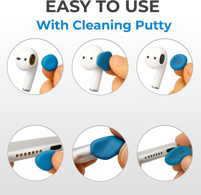 Earbud Cleaner Kit with Pro Cleaning Tool - Earbud Cleaning kit, Phone Cleaning Kit,Cleaning Kit,Cleaner Kit, Charging Port Earbud Cleaning kit for Earbuds (Light Blue)