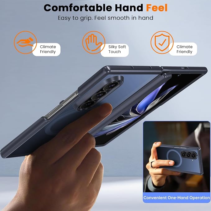 WRJ Magnetic for Samsung Galaxy Z Fold 7/Fold 8 Ultra Case,Blue | Fit for Magsafe,Buit-in Screen Protector,Full Hinge Protection,Military Grade Drop Protection,Slim Shockproof Phone Case