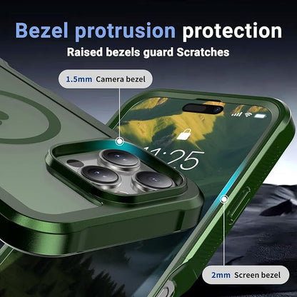 jaroco Magnetic for iPhone 16 Pro Max Case, [Compatible with MagSafe][Military Grade Drop Protection][Heavy Duty Protection][Non-Slip][Shockproof] 2-Layer Durable Bumper Phone Case 6.9''-Army Green