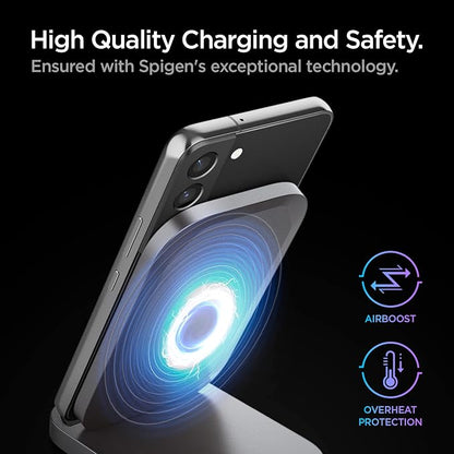 Spigen [Designed for Samsung] Super Fast Wireless Charger Stand for Samsung Galaxy Z Fold Flip 6 5 4 3 S25 Ultra S25 Plus S25 S24 Ultra Plus S23 S22 and More [No Adapter Included]