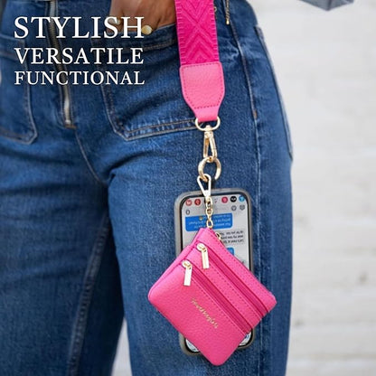 Save the Girls Original Clip and Go Phone Strap Pattern - Crossbody Phone Strap Chain with Zipper Wallet Pouch