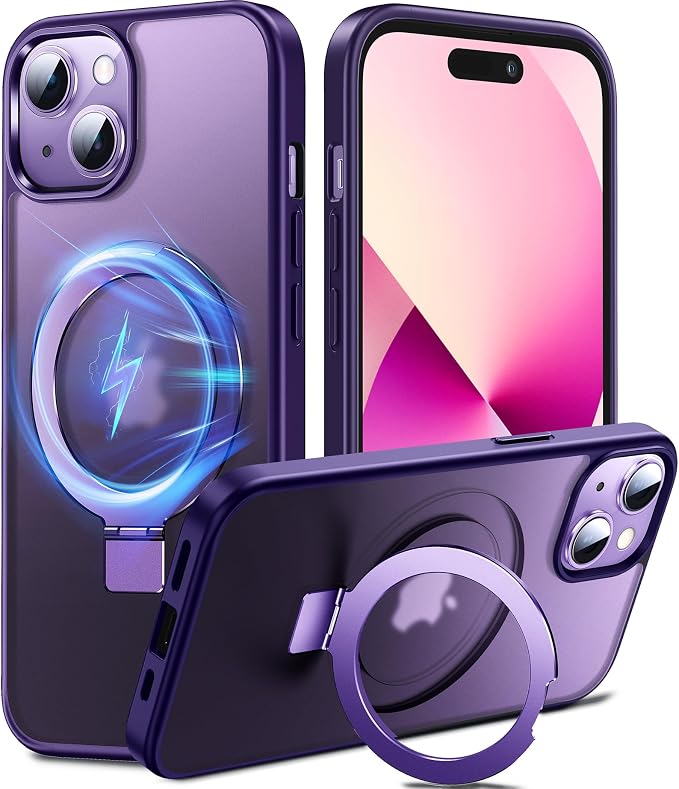 Chicfun 3-in-1 [Magnetic+Kickstand+Ring Holder] for iPhone 13 Case, iPhone 14 Case Compatible with MagSafe, Phone Case iPhone 13/14 with Stand Military Shockproof Protective Magnetic Cover