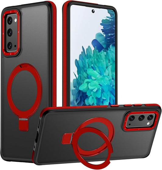 for Samsung Galaxy S20 FE Case, Magnetic Adjustable Ring Stand [Fit for Magsafe], [Military-Grade Shockproof Protection] Phone Case with Kickstand&Ring Holder (Red)