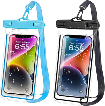 Universal Waterproof Phone Case, 2 Pack Waterproof Phone Lanyard Dry Bag Pouch for iPhone 17 16 15 14 13 Pro Max Plus Galaxy S23 S24 Google up to 7.5",Protective Pouch for Pool Beach Kayaking Travel