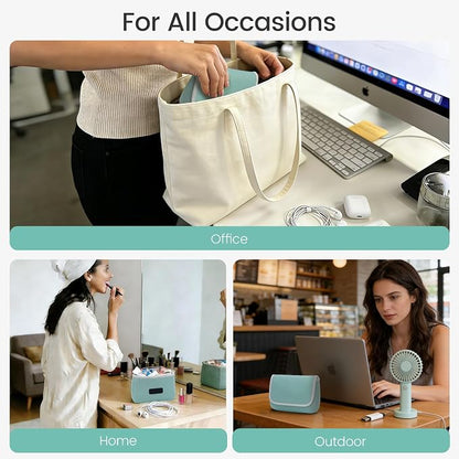 LENTION Mint Green Neoprene Electronic Organizer Pouch with Hook-and-Loop | Compact Tech Storage Fits Laptop Adapter, Mice, Charger, Power Bank & Cable to Keep Daily Travel Accessories Neatly Sorted