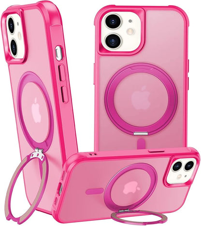 360° Magnetic Swivel Ring for iPhone 11 case, Built-in Metal Stand and Ring Holder, Magsafe Compatible, Military Grade Protection, Shock and Vibration Resistant- Rose Pink