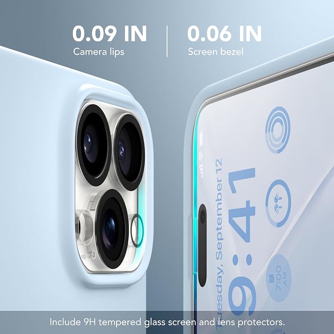 GONEZ Magnetic for iPhone 16 Pro Max Case, Compatible with MagSafe, Liquid Silicone Case, with Screen Protector + Camera Protector, Full Body Protective Shockproof Phone Cover 6.9", Blue