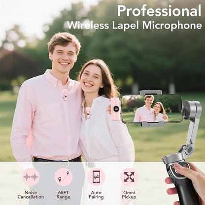 Mini Wireless Lavalier Microphone for iPhone 15 16, iOS and Android Devices - USB C Noise Reduction Lapel Mic for Recording, Clip Omni Lav Mic Microfono for Video Recording, Tiktok, Youtube, Vlog