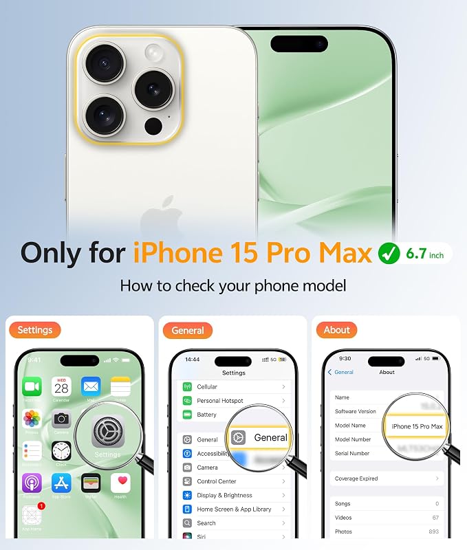 FNTCASE for iPhone 15 Pro Max Case: [Compatible with Magsafe] Translucent Matte Cases with [Full Camera Protection] [Screen Protector] Military Grade Shockproof Protective Phone Cover - Light Moss