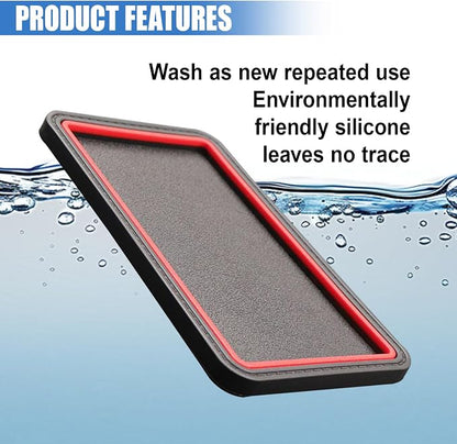 Car Dashboard Anti-Slip Grip Mat, Cell Phone Holder Gel Pad, Multifunctional Dashboard Sticky Pad, Universal Vehicle Interior Accessories for GPS, Keychains, Sunglasses (Red)