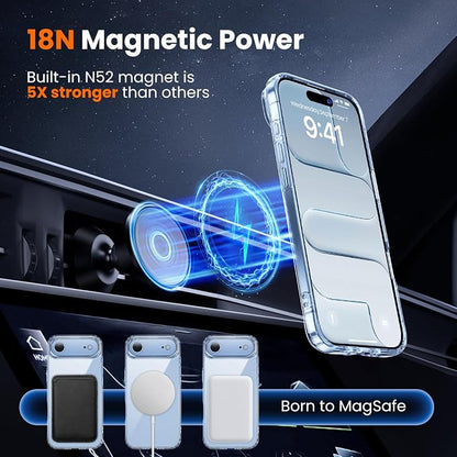 3 in 1 for iPhone Air Case Clear,Fits MagSafe, Not Yellowing, Screen Protector*1 Camera Lens Protector*1, Military-Grade Protection for Phone Cover 6.5 inch