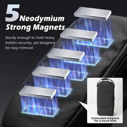 Magnetic Gym Bag for Men Women, Magnetic Gym Water Bottle Bag/Holder with Clear Phone Pouch, Built-in 5 Magnets, Fitness Gym Gifts, Gym Accessories