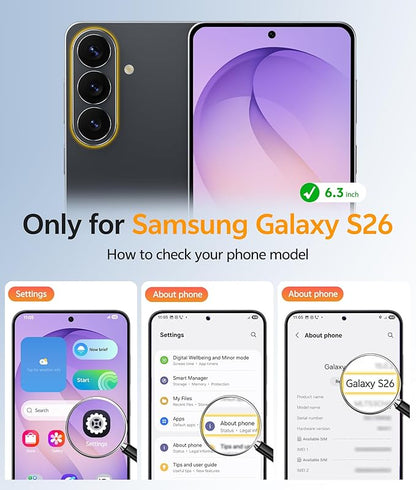 FNTCASE for Samsung Galaxy S26 Case: [Fit for Magsafe] [Full Camera Protection & Screen Protector] Translucent Matte Military Grade - Shockproof Protective Phone Cover for Samsung S 26 - Deep Purple