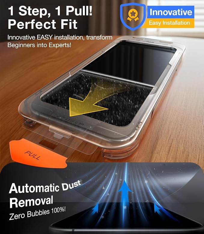 UltraGlass Unbreak TOP 9H+ Glass for iPhone 16 Pro Screen Protector [100% Anti Glare & Military Grade Shatterproof] Screen Protector 16 Pro Tempered Glass Full Coverage, Longest Durable 16Pro, 1 Pack