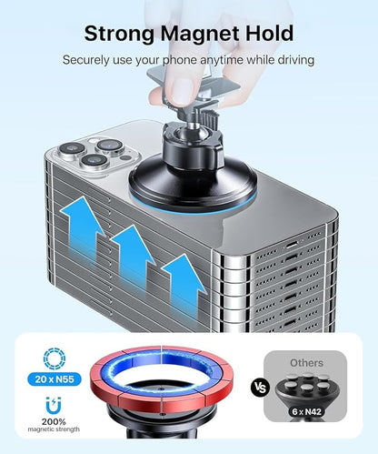andobil for MagSafe Car Mount [Upgraded Strongest Magnet] Magnetic Phone Holder for Car Vent 360 Adjustable Magnetic Car Phone Holder Mount for iPhone 17 Pro Max 16 15 14 13 Plus Mini (Carbon Fiber)