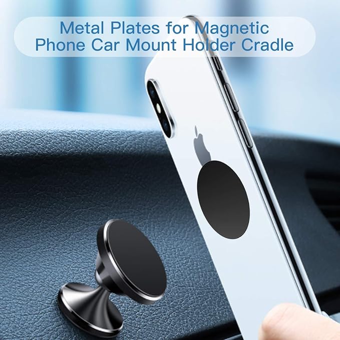OWLKELA Mount Metal Plate for Phone Magnet Car Mount Holder Cradle with Adhesive, Universal Replacement Sticker Compatible with Magnetic Mounts - 10 Pack Black (4 Rectangle and 6 Round)