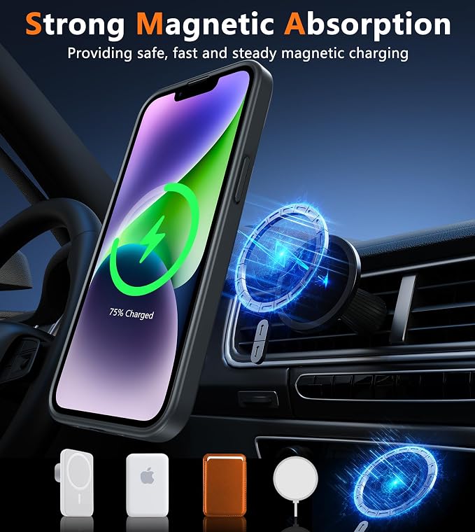 FNTCASE for iPhone 15 Plus Case: for iPhone 14 Plus Case Translucent Matte Military Grade Protective Phone Cover - Slim Anti-Slip Durable Shockproof Drop Protection Cases - Black