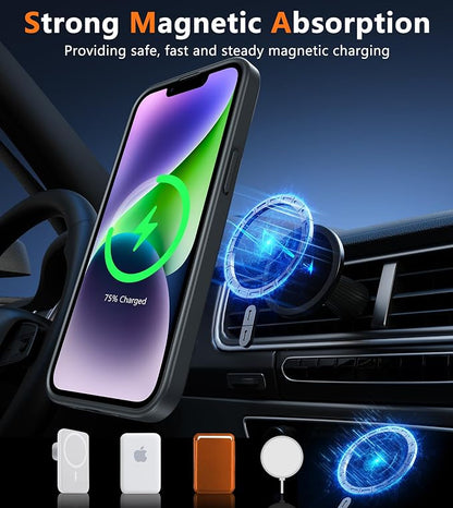FNTCASE for iPhone 15 Plus Case: for iPhone 14 Plus Case Translucent Matte Military Grade Protective Phone Cover - Slim Anti-Slip Durable Shockproof Drop Protection Cases - Black