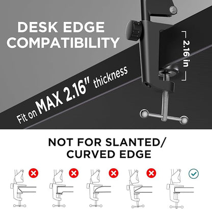 InnoGear Overhead Phone Mount with Ring Light, 10" LED Selfie Ring Light for Desk with Phone Holder and Remote Canvas Lamp Light for YouTube Live Stream Cooking Video Recording Vlog Zoom, Medium